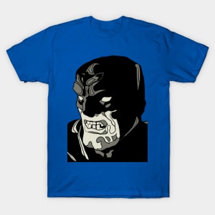 A Masked Vigilante/Superhero Grimaces In The Dark T-Shirt